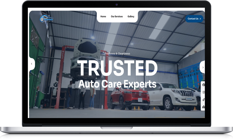 TOPRO HYBRID Garage Website Mockup